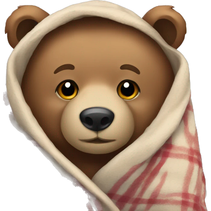 bear cozy in blanket emoji