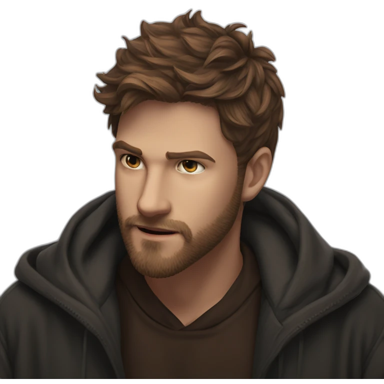 "hoodie boy with beard" emoji