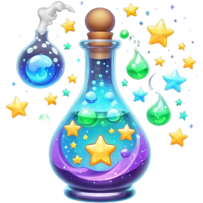 magic potion with glowing stars emoji