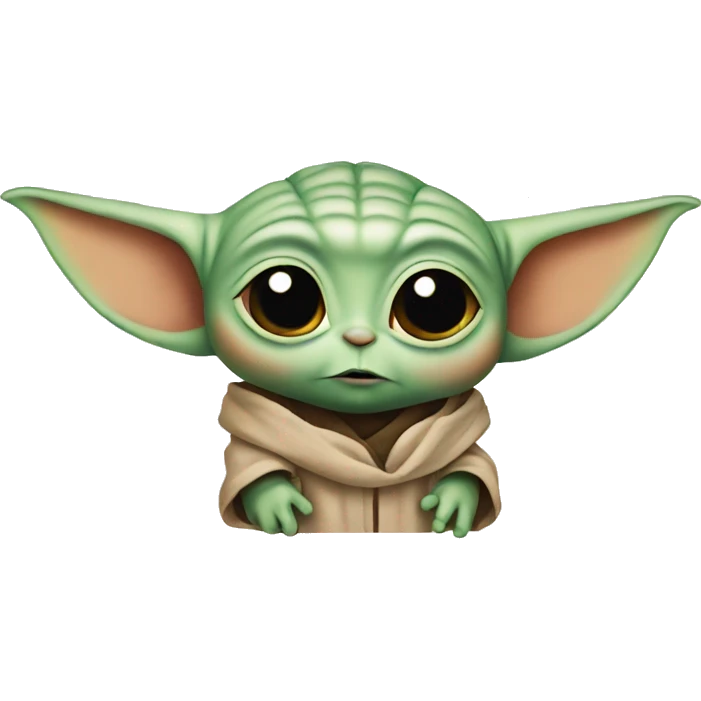 Baby Yoda in big heart shape emoji