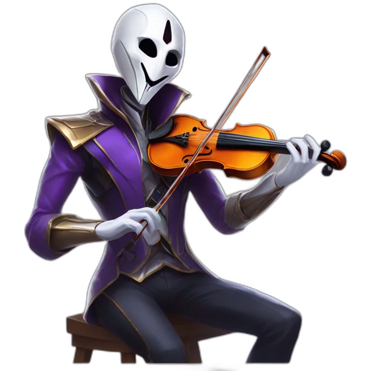 jhin of league of legend with violin emoji