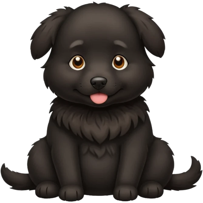 pregnant black dog holding its belly emoji