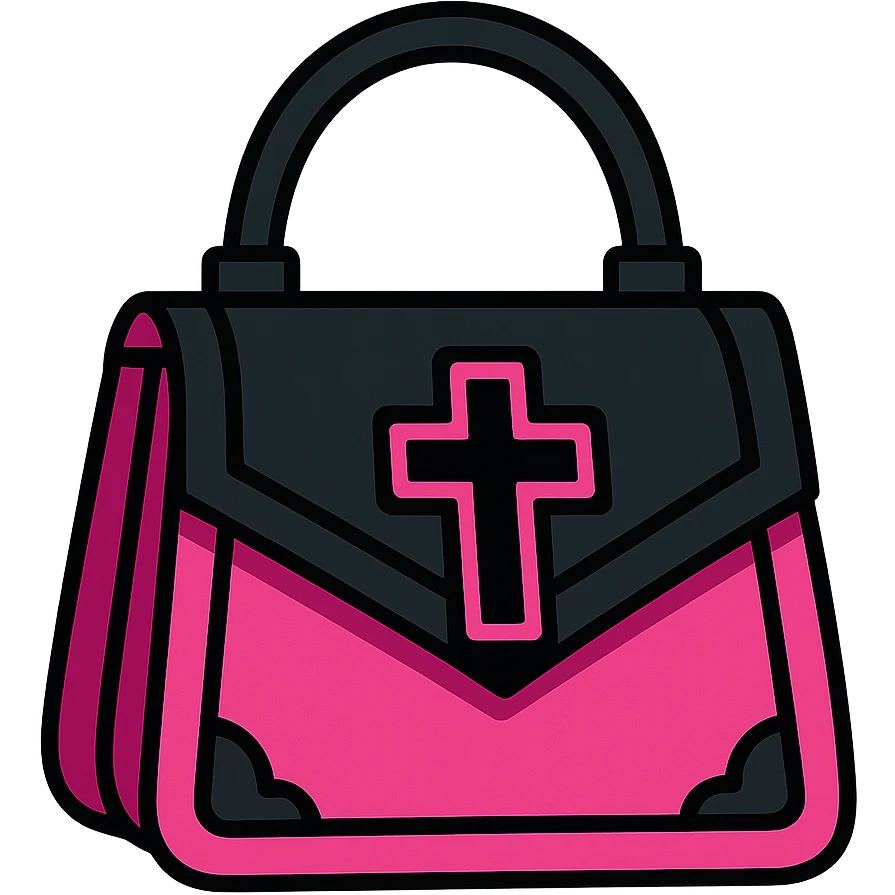 pink and black gothic purse emoji