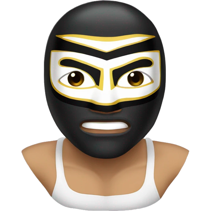 mascara de lucha libre blanca con aleta superior emoji