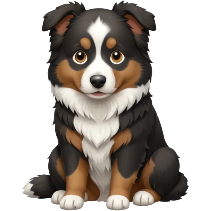 black and white Aussie dog sitting emoji
