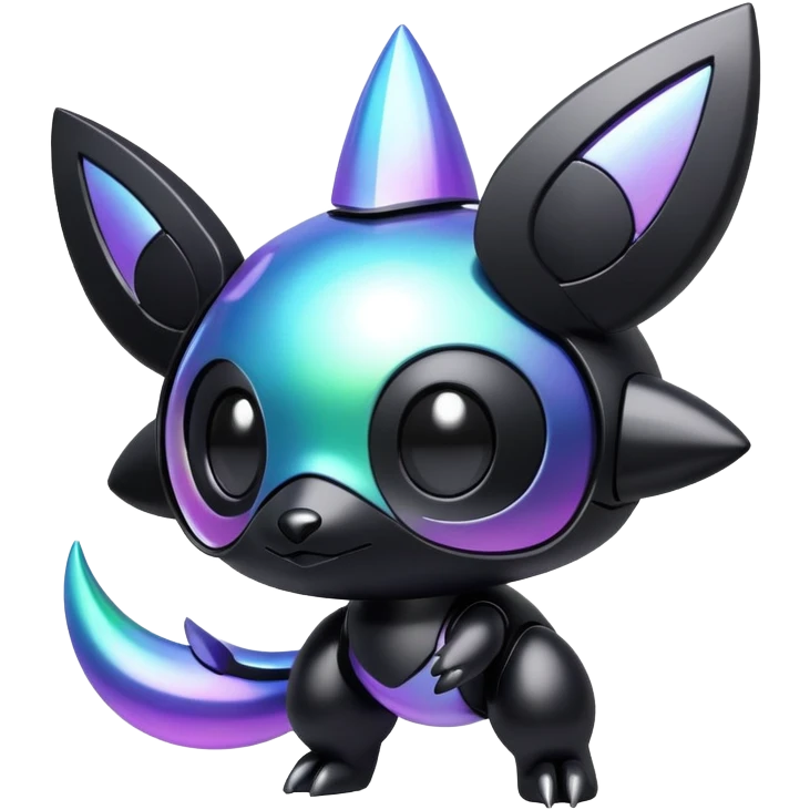 Futuristic Iridescent black dark fakemon emoji