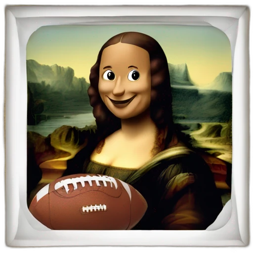 mona lisa is playin football emoji