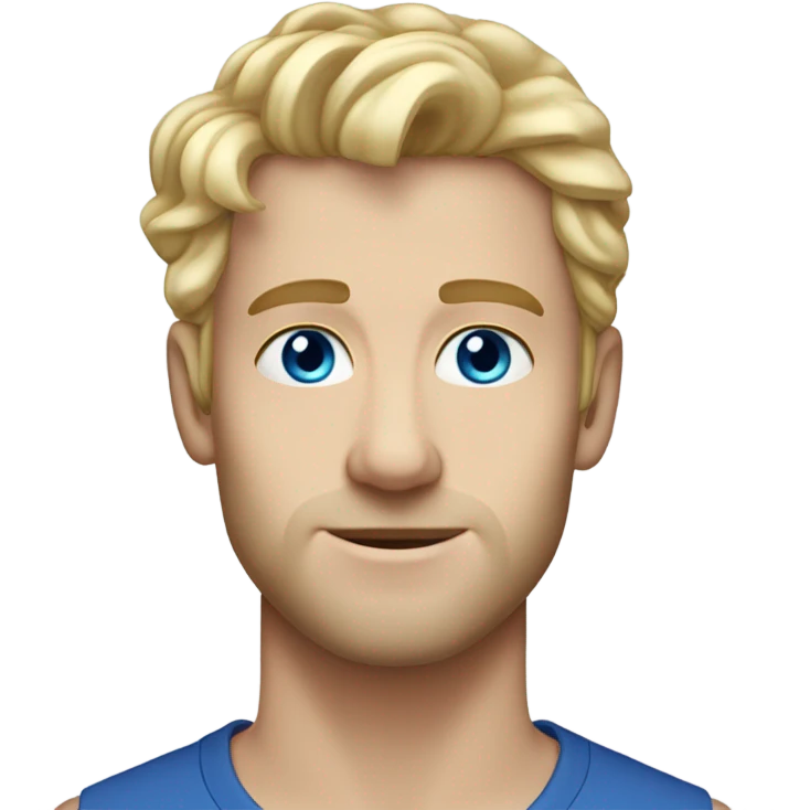 3/4 profile light curl blonde 30yo man blue eyed pale skin emoji