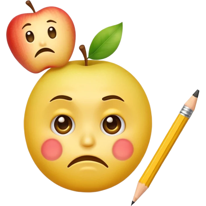 Confused Yellow Emoji Face with Sign said "Apple, Why?" emoji