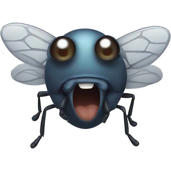 Creepy smiling fly emoji