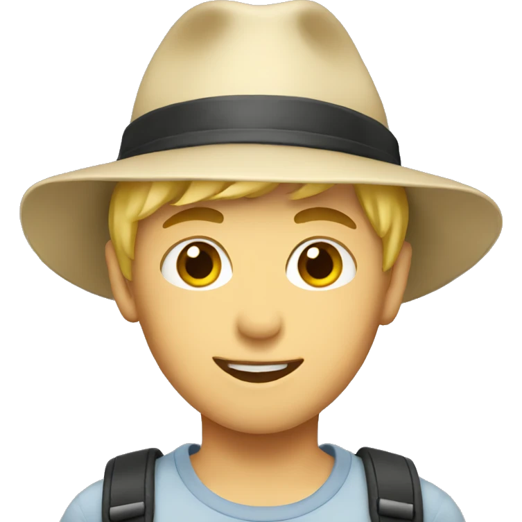 Blonde boy with hat emoji