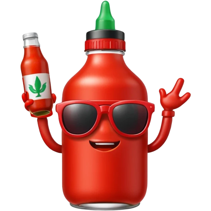 Siracha bottle with sunglasses  emoji