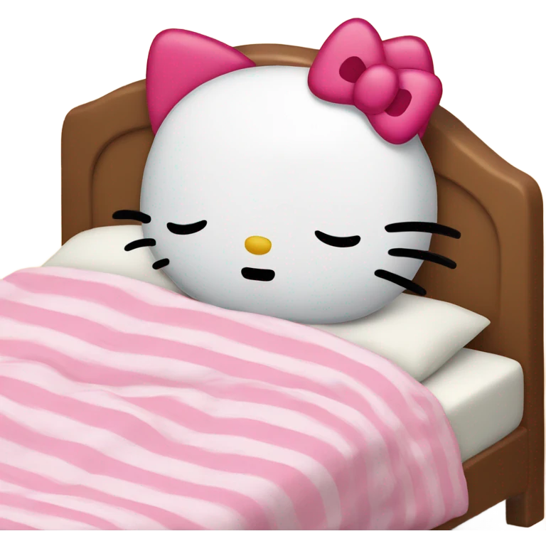 hello kitty sleeping in bed emoji