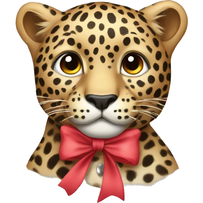 leopard with bow emoji