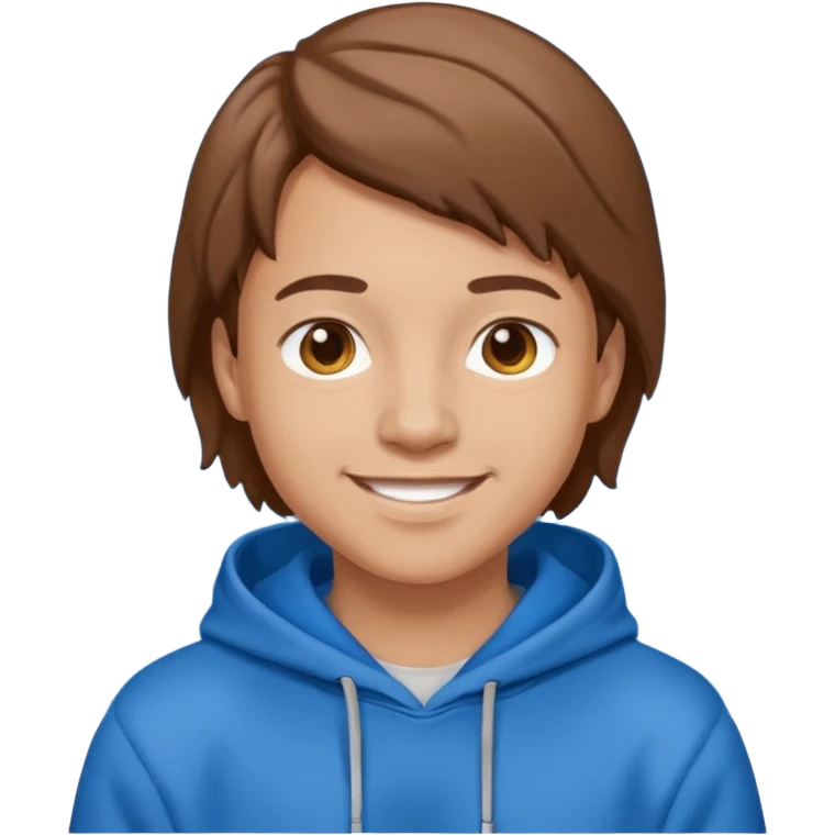 emoji of a person wearing a blue hoodie smiling emoji