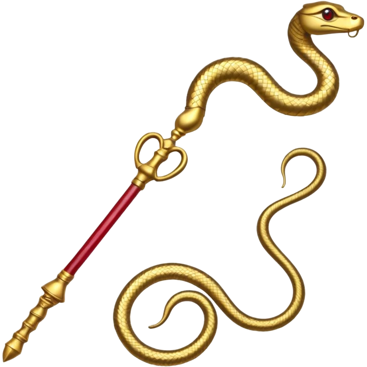 Ancient Egyptian gold snake staff with ruby eyes  emoji