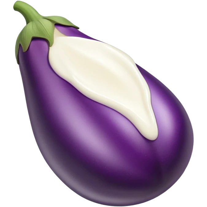 Eggplant with milk on top of it emoji