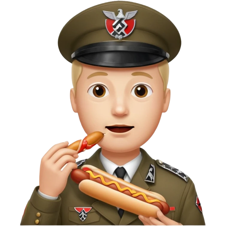 Nazi eating a hotdog emoji