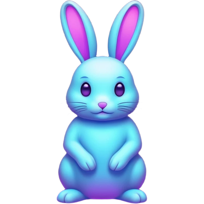 neon rabbit made of starlight emoji