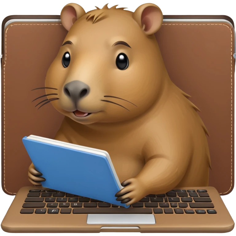 Capybara with notebook emoji