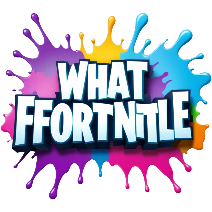 graffiti of the words what the fortnite  emoji