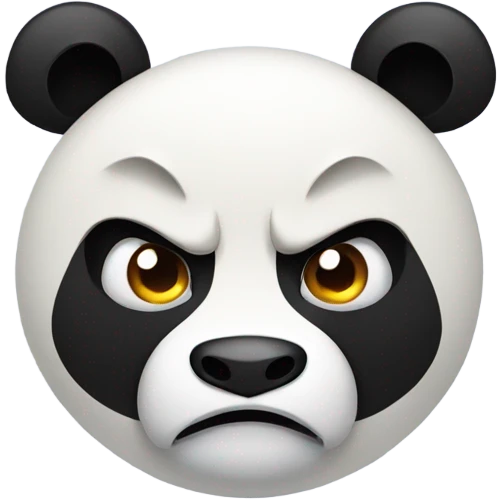 Panda with an angry face emoji