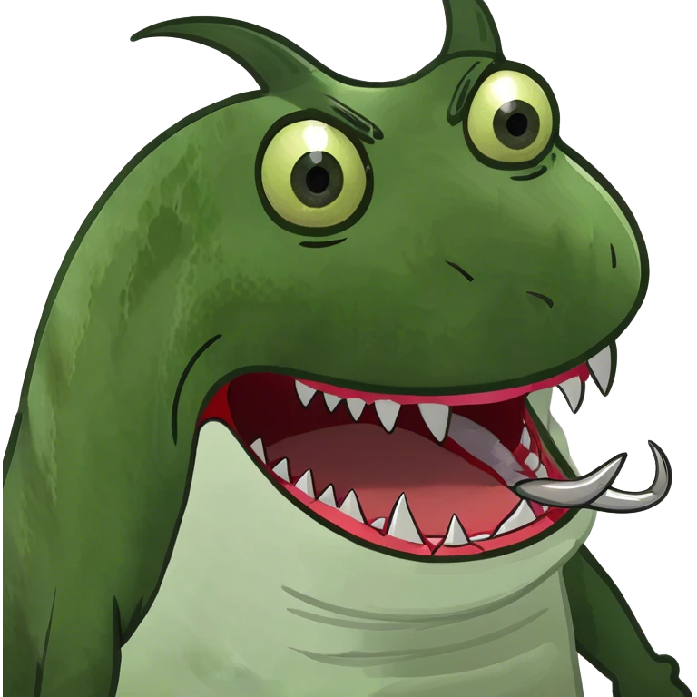 Demon Catfish with tongue out emoji