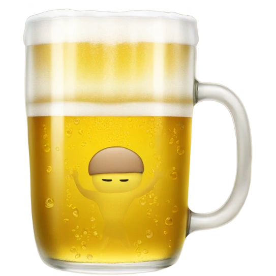 Swimming in glass of beer emoji