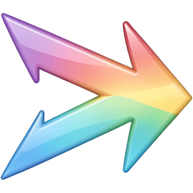 Pastel rainbow arrow pointing left emoji