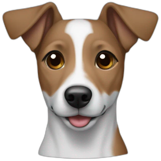 Brown and white jack russel grey zip hoodie  emoji