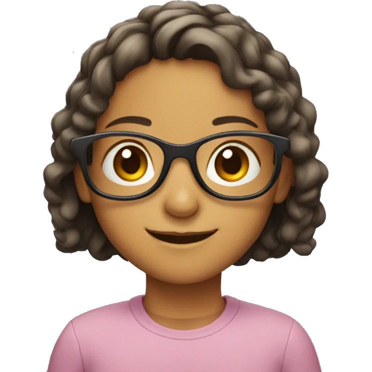 smiling girl with glasses emoji