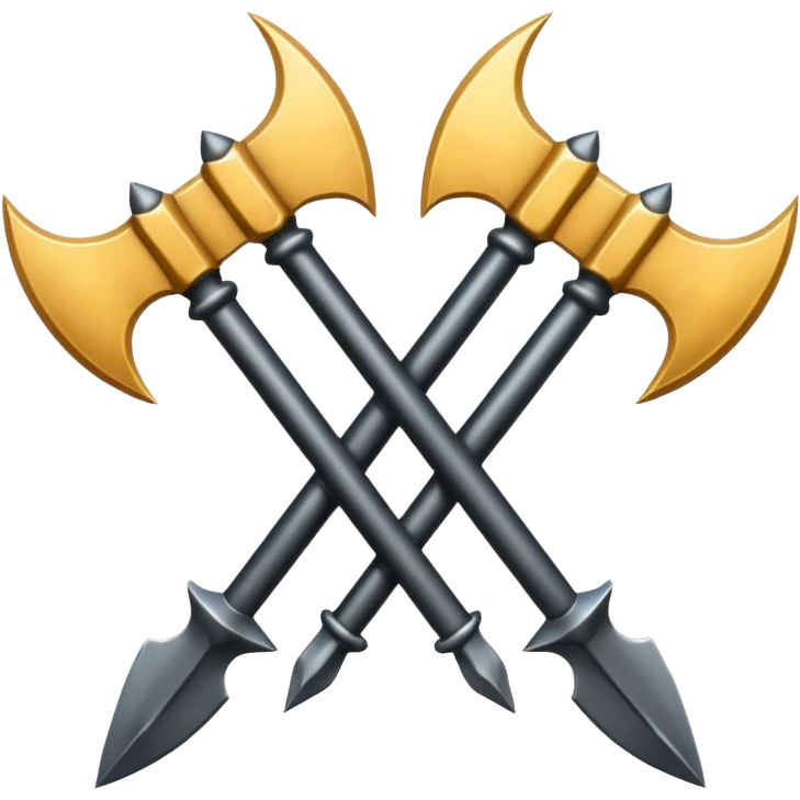 Make 2 black tridents cross emoji