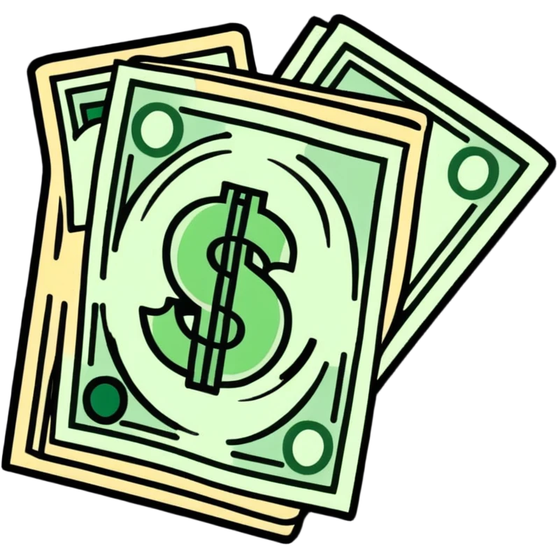 Money with heart symbols emoji
