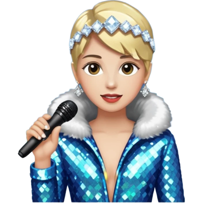 I want these emojis 💎🎤🪩❄️ in one frame with the number 17 I don't want a girl or boy in the pictures. emoji