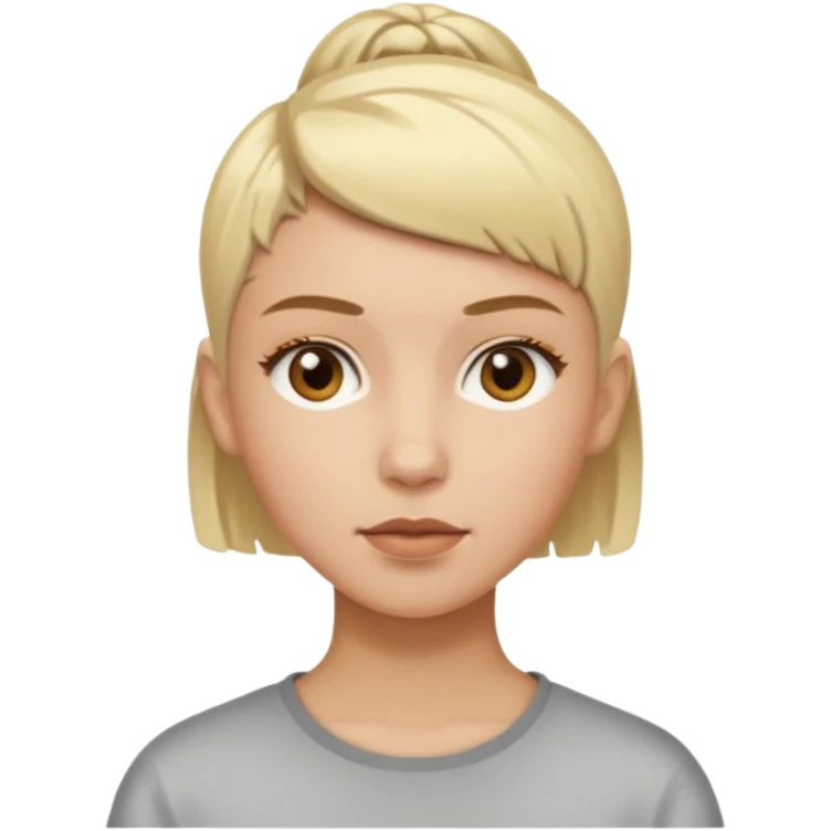 Girl with light skin, light brown eyebrows, and blonde buzzcut emoji