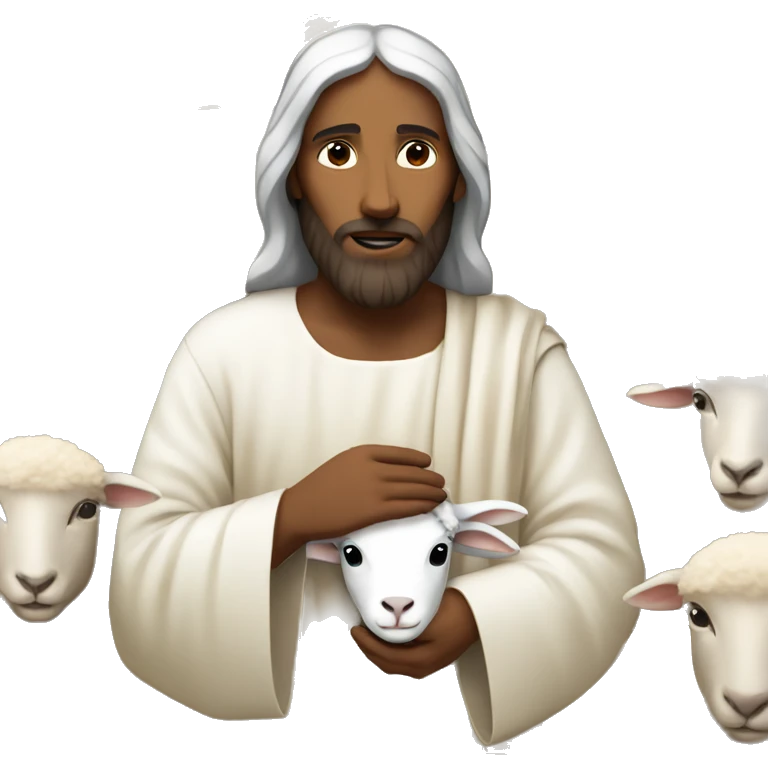 Jesus with sheep emoji