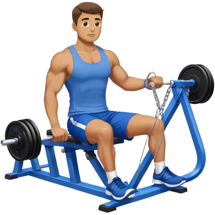 man with blue shorts doing seated cable-rows machine exercise emoji