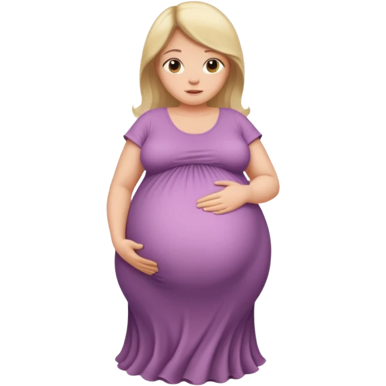very heavily pregnant overdue woman with very large belly emoji