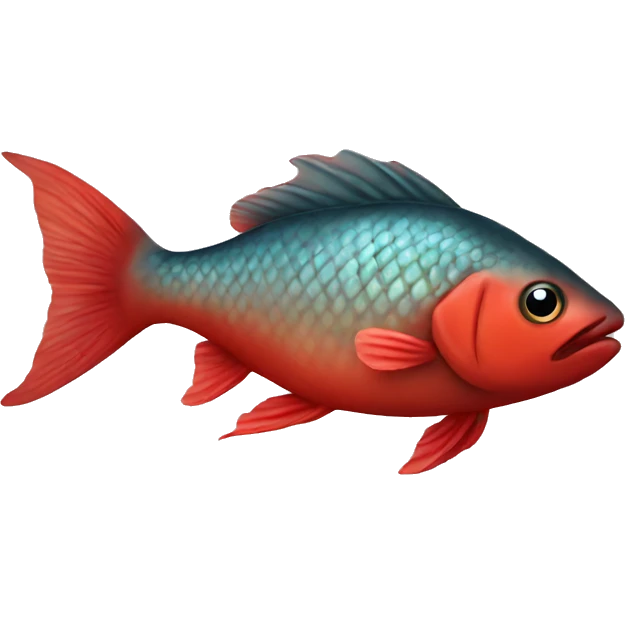 Fish with red body emoji