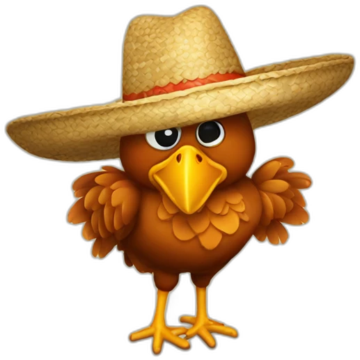 pollo con sombrero emoji
