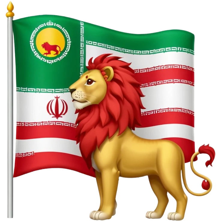 پرچم ایران شیر و خورشید emoji