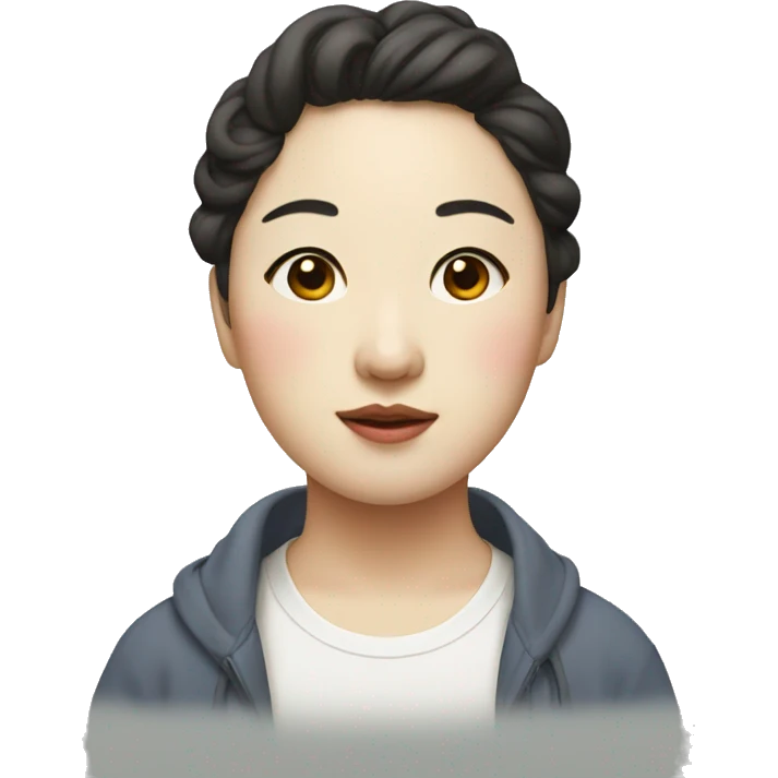 portrait of a curvy korean emoji