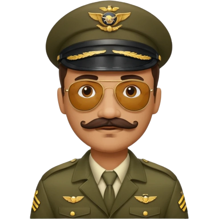 mustaches pilot man in unfiorm emoji