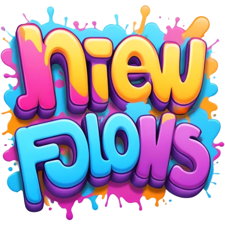 Graffiti the word New followers emoji