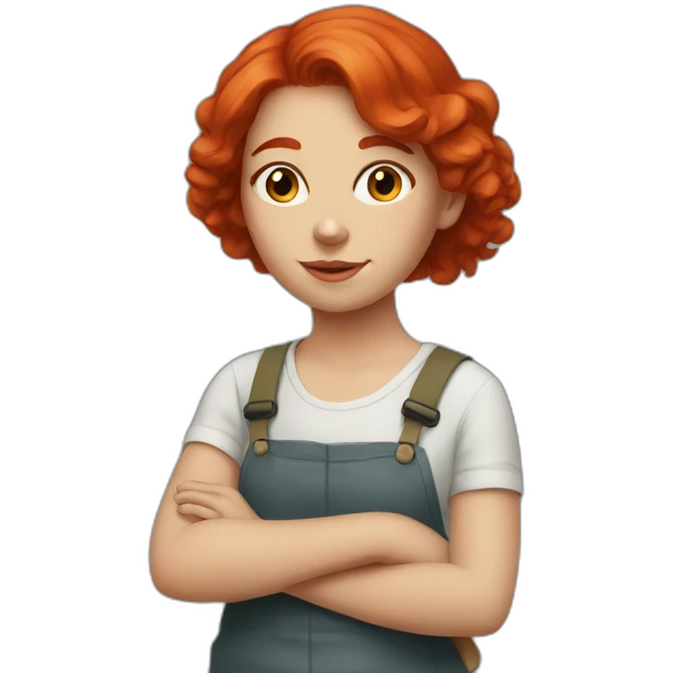 Red hair girl painting emoji
