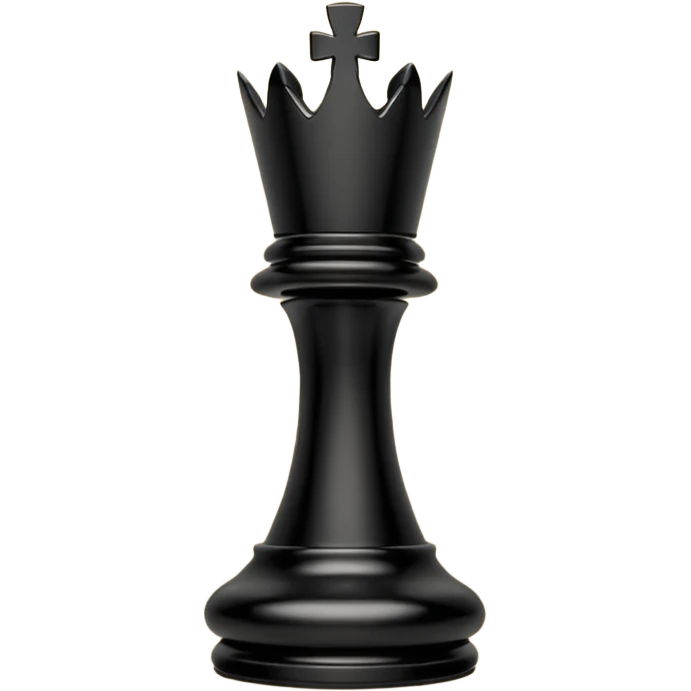 black chess pieces, queen piece emoji