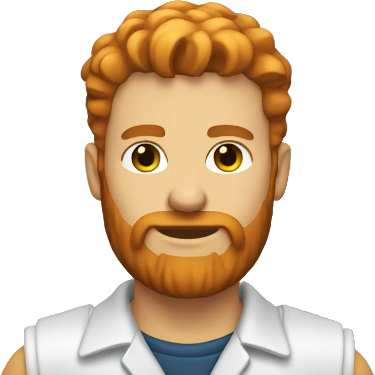 White mechanic with brown hair ginger beard emoji
