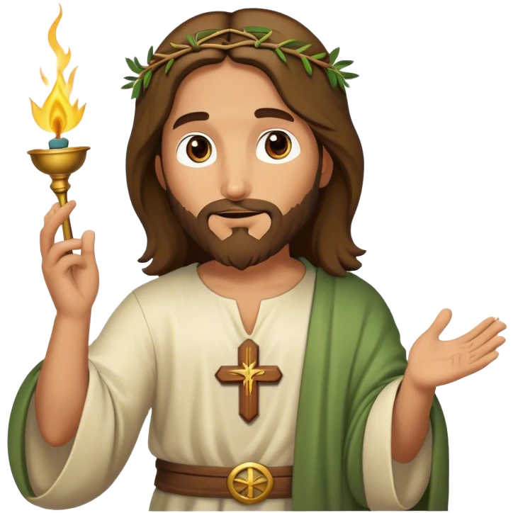 Jesus performing magic emoji