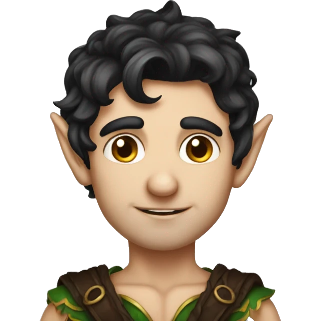 dark hair male elf fantasy emoji