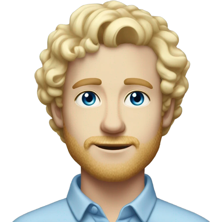full body light curl blonde 30yo man blue eyed pale skin emoji